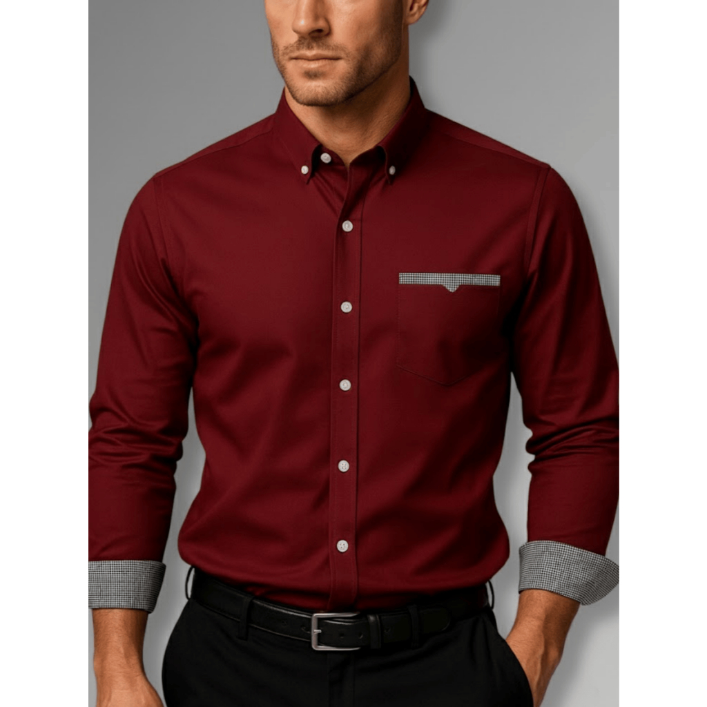 Camisa Social Masculina Manga Longa Slim Fit Camisa Para o Natal em Oferta na Shopee