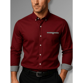 Camisa Social Masculina Manga Longa Slim Fit Camisa Para o Natal em Oferta na Shopee