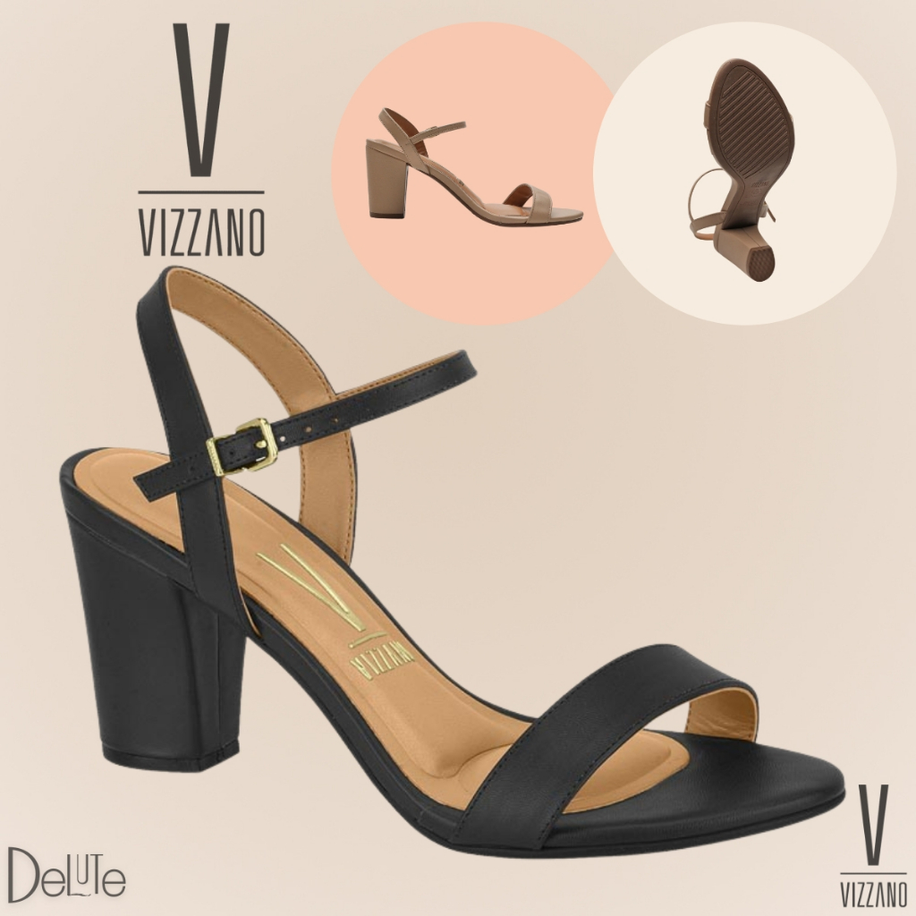 Sandália Feminina Vizzano Salto Médio 6cm Bloco Charme, Estilo e Estabilidade Conforto Diário em Oferta na Shopee