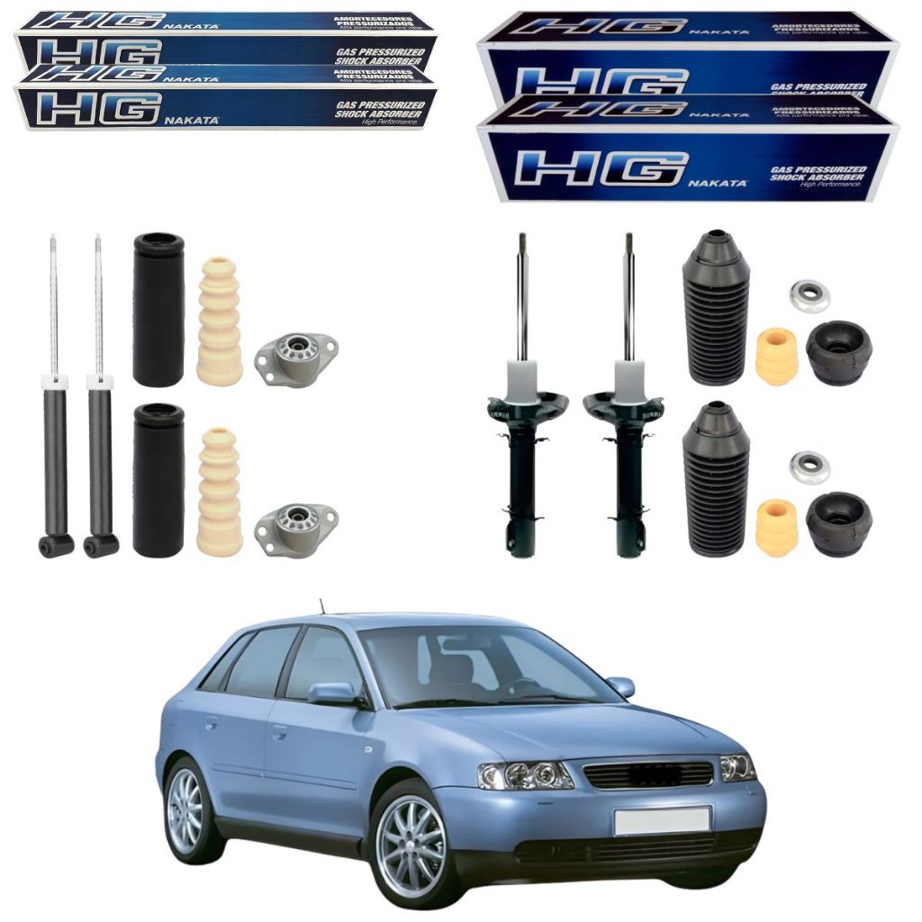 KIT 4 AMORTECEDOR AUDI A3 1997 A 2006 NAKATA + KIT