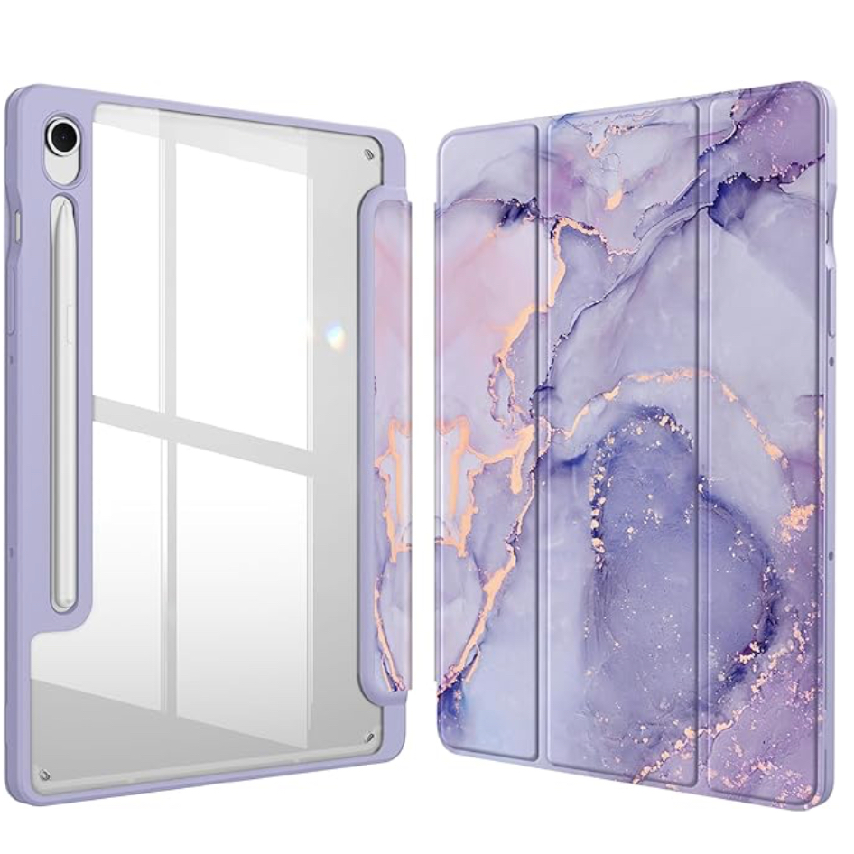 Capa protetora em acrílico com padrão de mármore para Samsung S9/S9FE/S10FE, com compartimento magnético para caneta. em Oferta na Shopee