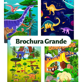 Caderno Brochura GRANDE Capa Dura Infantil Menino 80 fls ( Stone Dinossauro ) Jandaia 2026 em Oferta na Shopee