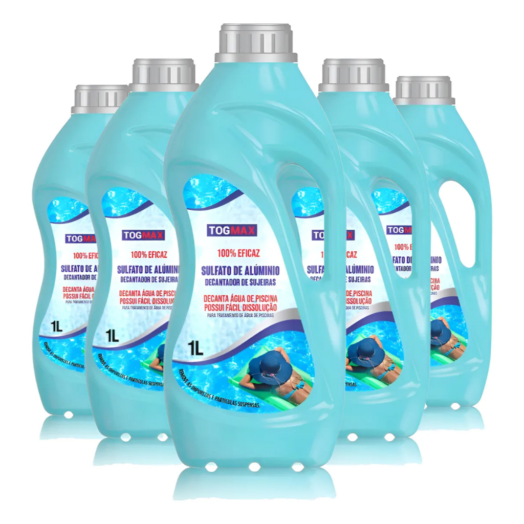 Decantador Sulfato de Aluminio Tratamento para Piscina Água Cristalina Togmax 1 litro Reagente em Oferta na Shopee