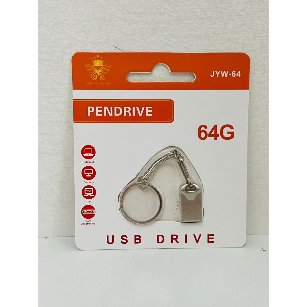 KIT COM 10 PENDRIVE 64G USB DRIVE PARA NOTEBOOK, DESKTOP, TV E SOM AUTOMOTIVO JYW-64