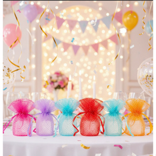 25 Saquinho Organza 28 cm Redondo P/Embalagens Festa Decoração com brilho em Oferta na Shopee