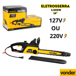 Motosserra Elétrica Eletrosserra 2000W 16'' Vonder Alta Potência e Desempenho