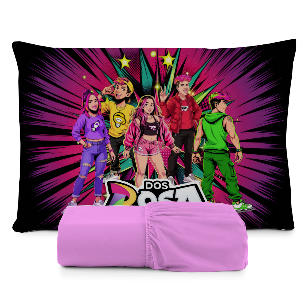 JOGO DE LENÇOL SOLTEIRO INFANTIL  DOS ROSA EMILLY VICK FRONHA TRAVESSEIRO, LENÇOL DE ELASTICO em Oferta na Shopee