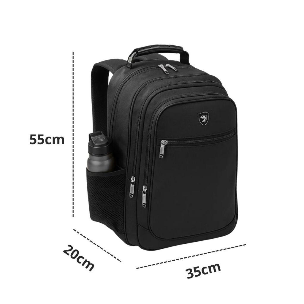 Mochila Profissional Grande Capacidade Preto Notebook Impermeável De Trabalho Escolar Universitária — imagem 2 de 2