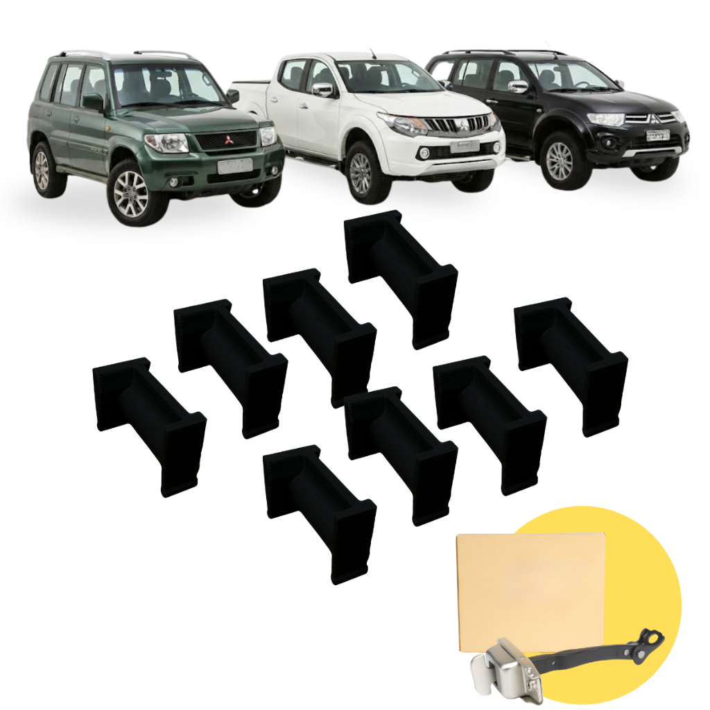 Kit Bucha Reparo Limitador de Porta Mitsubishi Triton L200 Pajero TR4 Dakar 2 portas