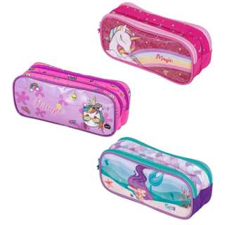 Estojo Escolar Infantil Feminino Duplo BRW com 2 Zíperes – Espaçoso, Resistente e Estampado em Oferta na Shopee