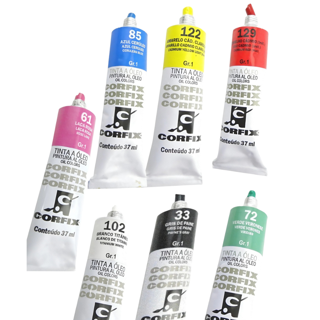 Kit Tintas Óleo para pintura em tela Corfix 37ml GR1- Escolha as cores e Quantidade em Oferta na Shopee