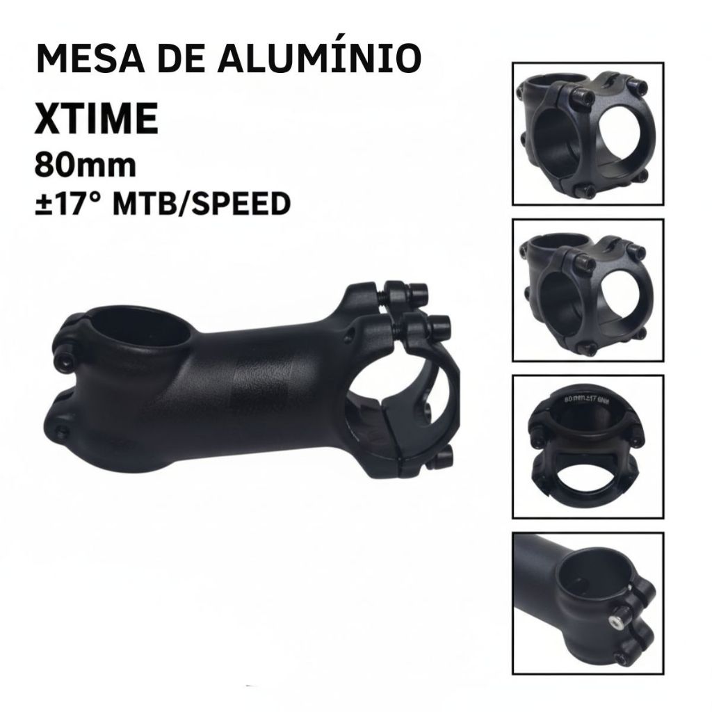 Mesa Avanço Suporte Alumínio Tsw Xtime Leve 31.8mm x 80mm 17° Para MTB Speed – Ahead Set