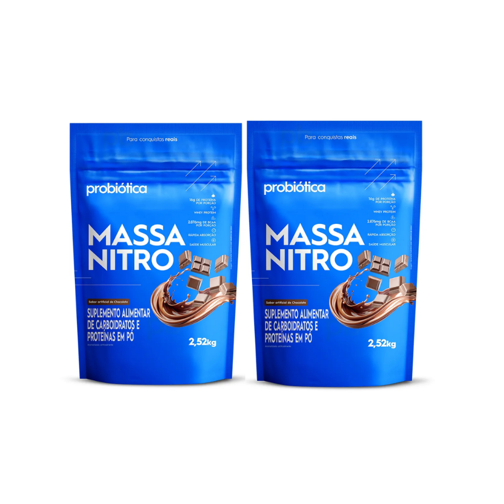 Kit 2 Massa Nitro de 2,52kg - Probiotica Suplemento Carboidrato em Pó em Oferta na Shopee