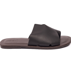 Rasteira feminina chinelo slide couro legitimo natural premium confortavel macia antiderrapante HMS