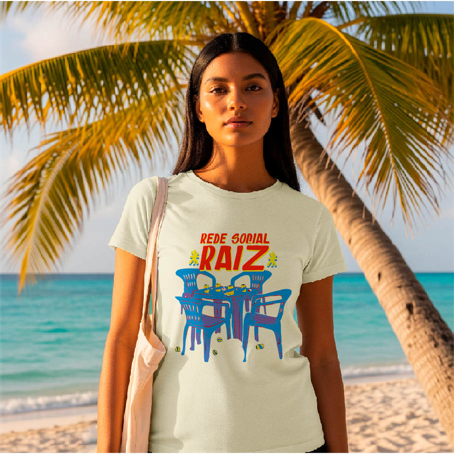 Camiseta Unissex com Frases de meme par diversão do Verão "Rede Social Raiz"