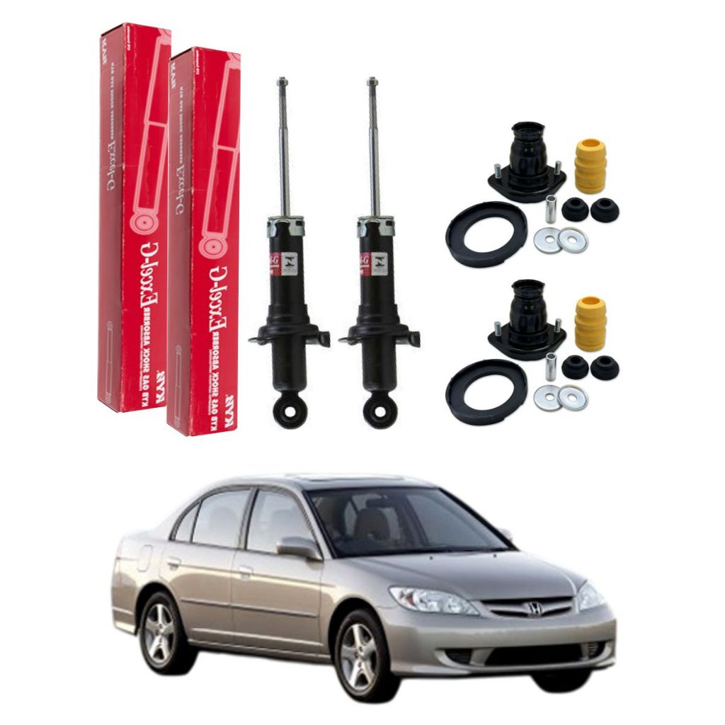 PAR AMORTECEDOR TRASEIRO CIVIC 1.7 2002 2006 KAYABA + KITS