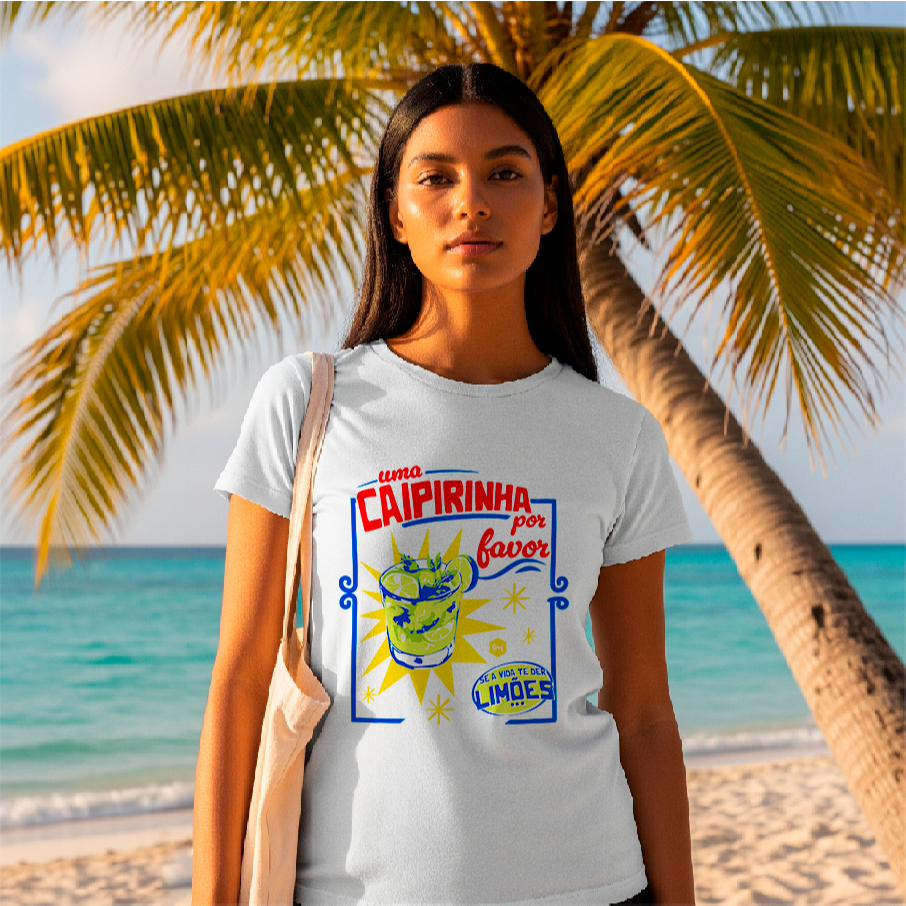 Camiseta Básica Unissex Estampada "Se a Vida te Der Limões" Blusa para o Verão de meme
