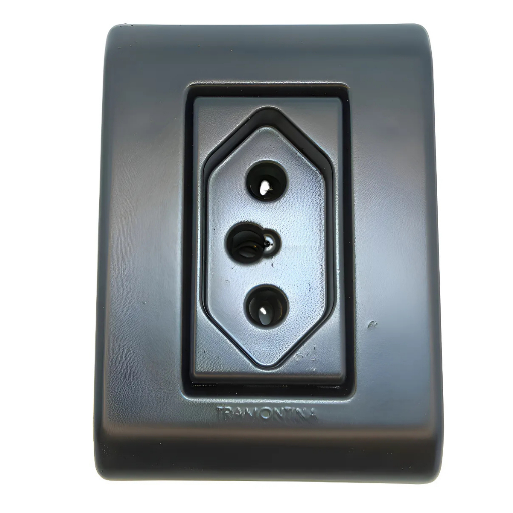 Tomada Sobrepor Simples 2p+t 20 A 250 V Preto