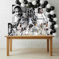 Kit Decoração Festa Infantil Painel + 5 Displays de mesa + 50 Bexigas - Neymar Santos
