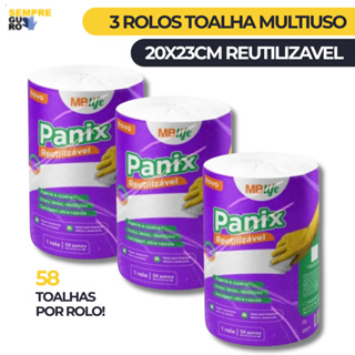 3 Rolos de Toalha Panix Descartável 20X23CM C/58Uni. Cada Rolo | Pano de Limpeza/Multiuso em Oferta na Shopee