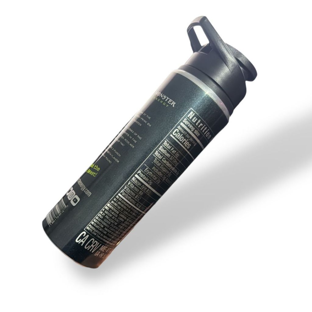 Garrafa Água Energético Monster Preta