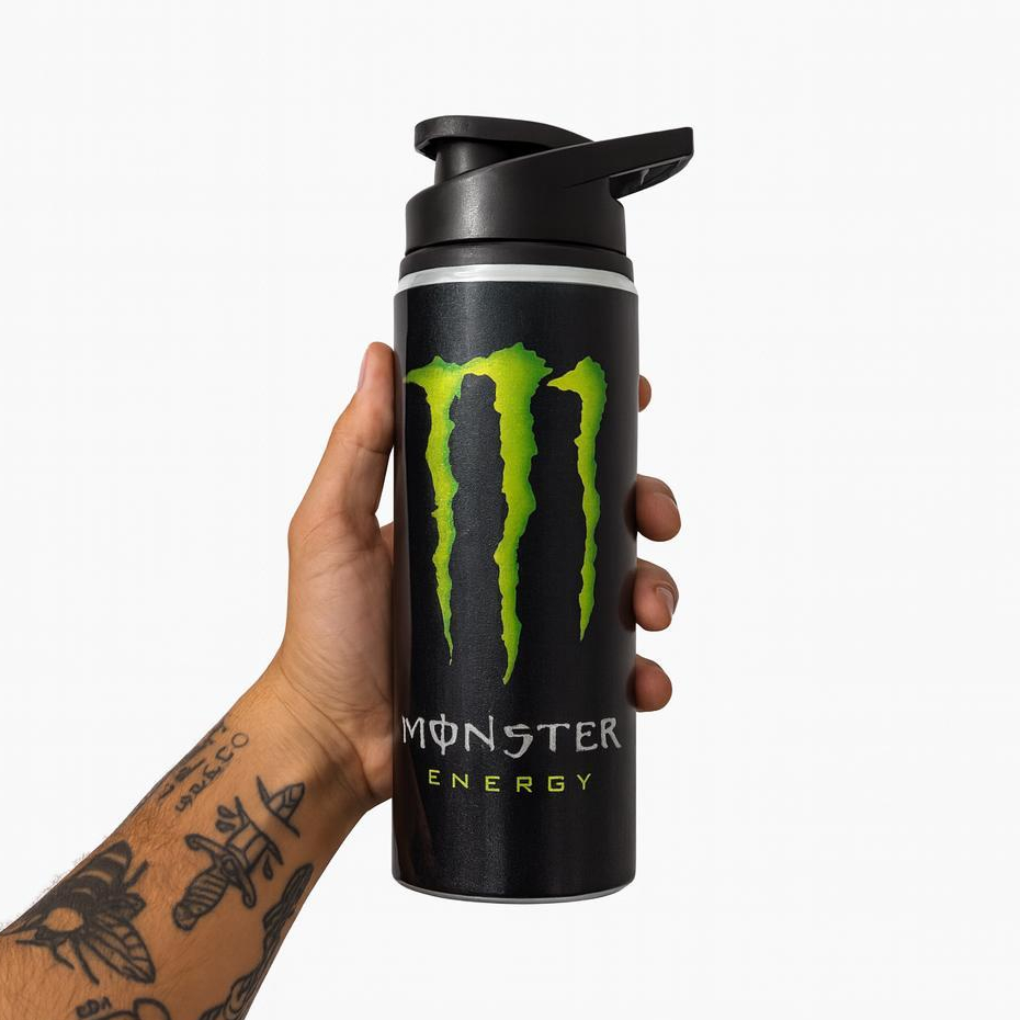 Garrafa Água Energético Monster Preta