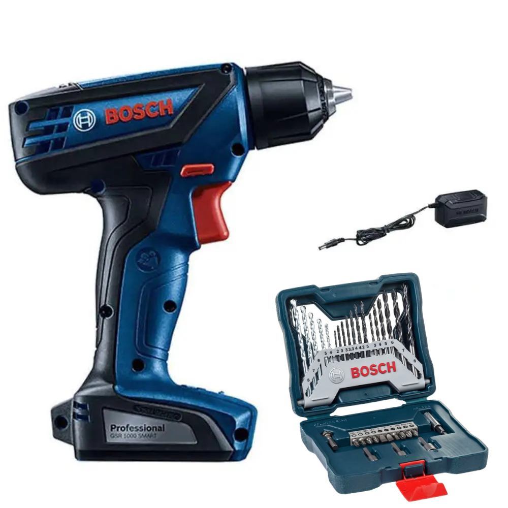 Parafusadeira Furadeira GSR 1000 SMART 12V com Estojo Brocas BOSCH em Oferta na Shopee