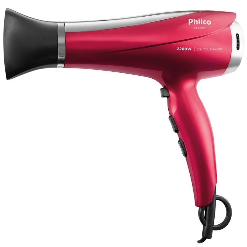 Secador de Cabelo Profissional Potente Modelador Philco Cherry Original com 3Temperaturas 2100W 220V