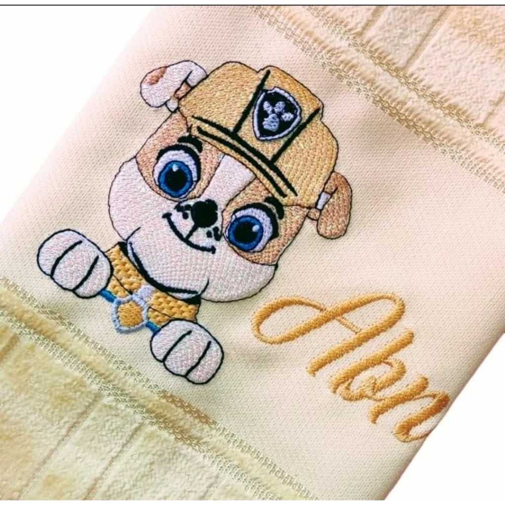 Toalha de Lavabo Bordada Personalizada - Ruble Patrulha Canina