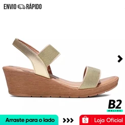 Sandália Usaflex Plataforma Multimateriais Feminina Original Com Nota Fiscal e Garantia