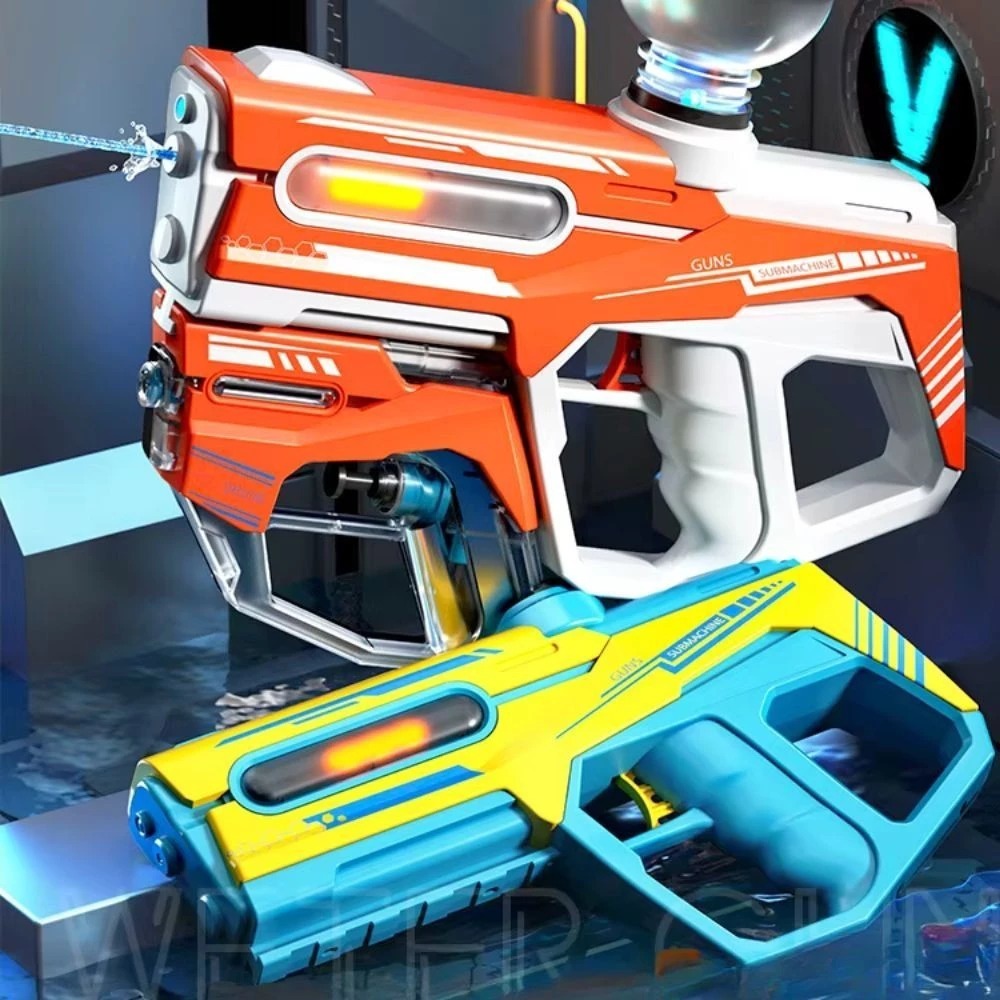 Brinquedo Arminha Lança Água Pistola Elétrica Bateria Recarregável Luz Led Alta Pressão