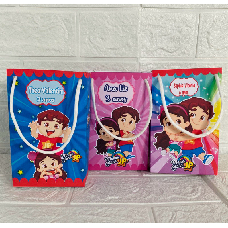 Sacolinha Personalizada (PEGUE E MONTE) Maria Clara e JP Lembrancinhas, Sacolas e Mimos para Festa