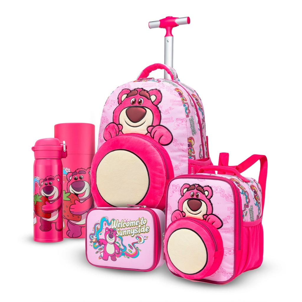Kit Mochila Infantil Rodinha Lancheira Estojo Garrafa Lotso Toy Story Disney em Oferta na Shopee