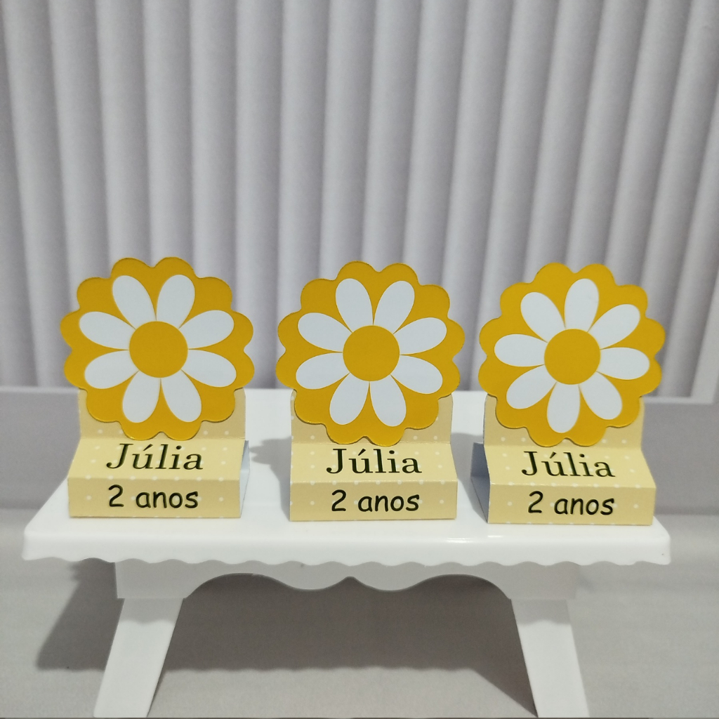 PORTA BIS DUPLO PERSONALIZADO, TEMA MARGARIDAS (PEGUE E MONTE) LEMBRANCINHA/ANIVERSÁRIO/DECORAÇÃO/FESTA INFANTIL