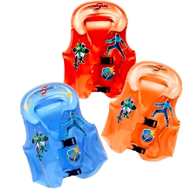 Colete Inflável Infantil Boia Salva Vidas - Hero Squad Piscina 2 a 6 Anos