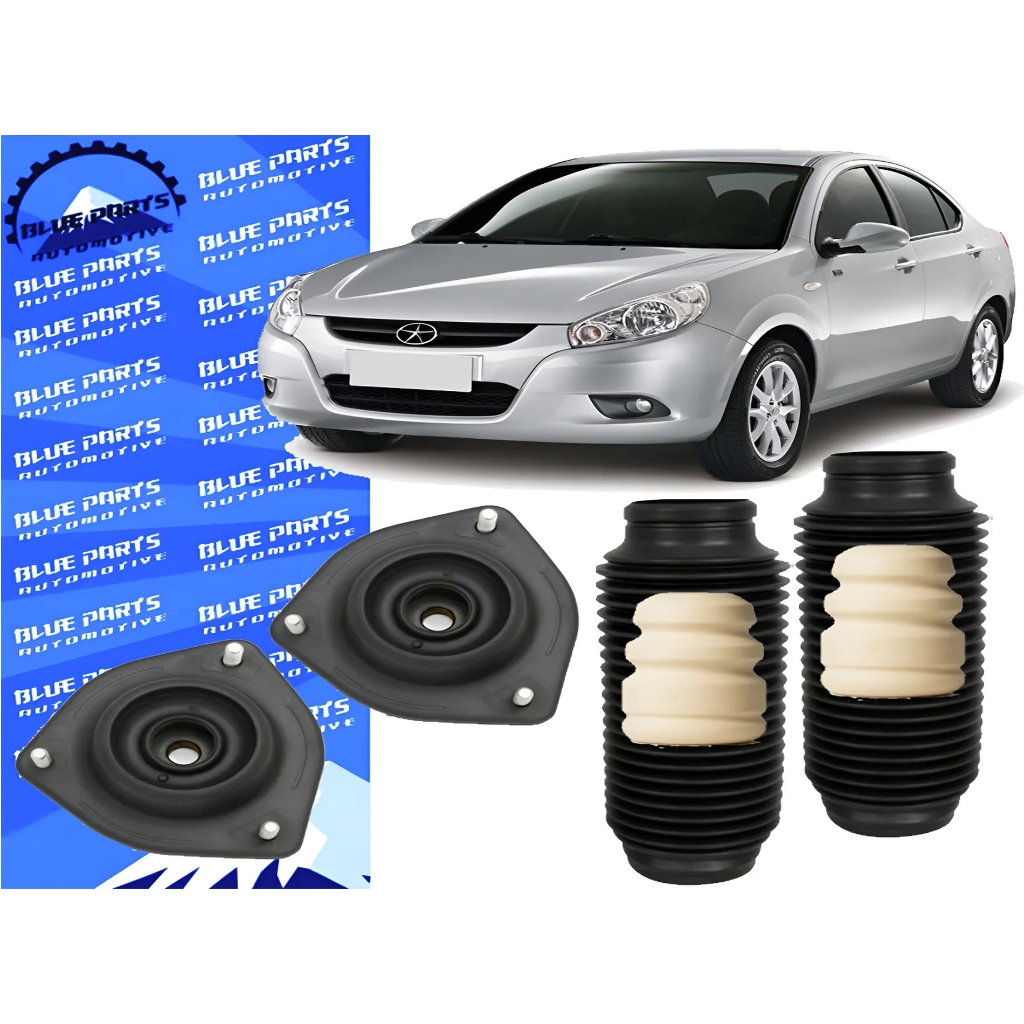 Kit Coxim Rolamento + Batente e Coifa do Amortecedor Dianteiro Jac J3 2010 2011 2012 2013 2014 2016