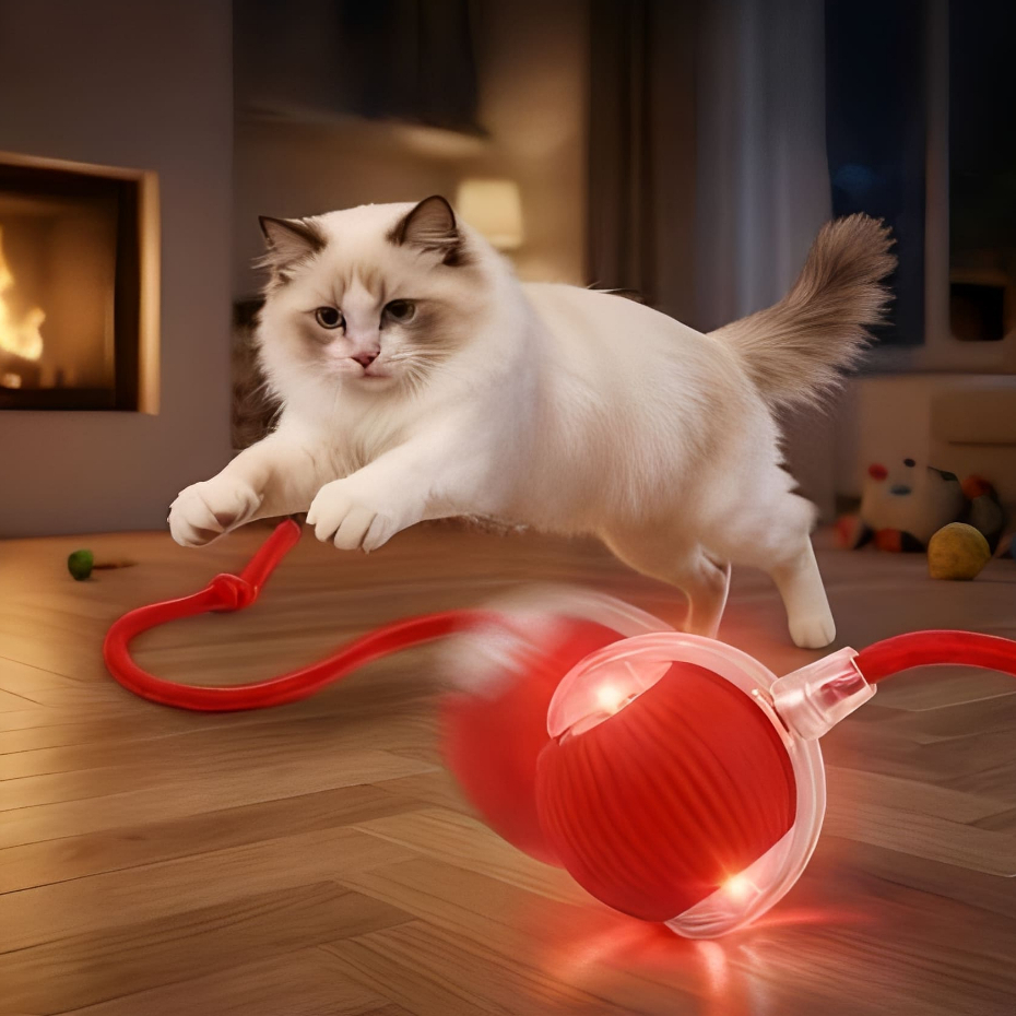 Brinquedo Pet Bolinha Giratória Automática Interativa Recarregável Rolling Pet Ball P/ Cães e Gatos