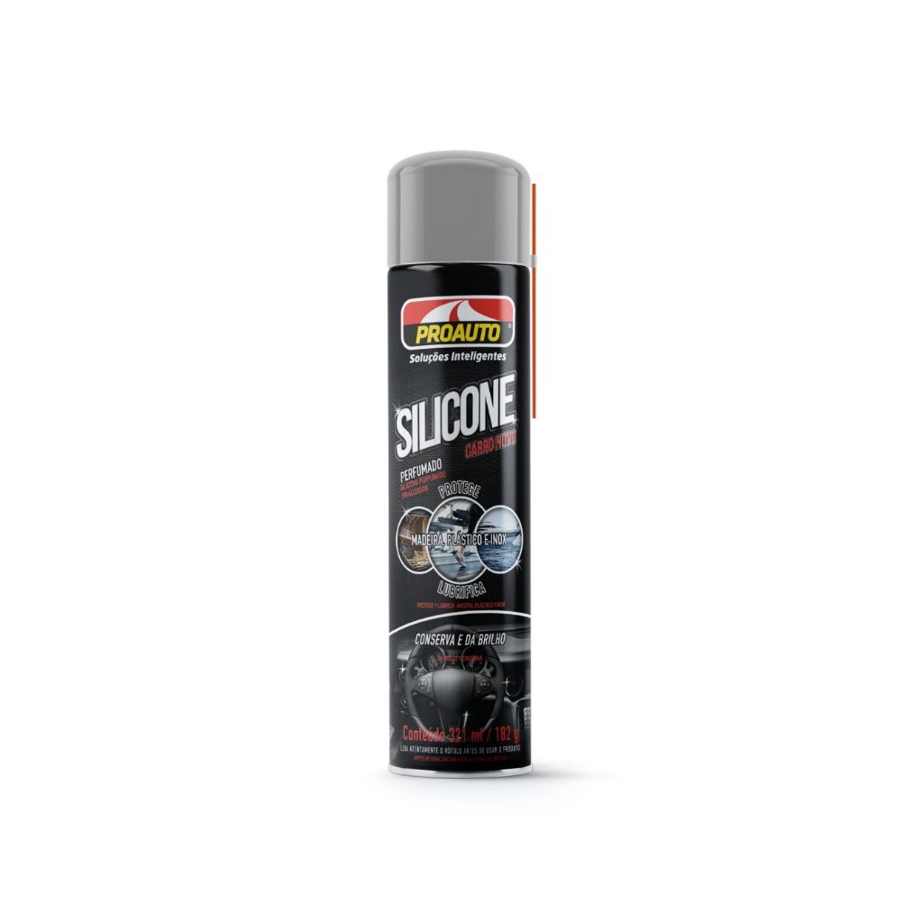 Silicone Aerossol Aroma Carro-Novo Proauto – Automóveis – Para Renovar e proteger – Brilho - 321ml