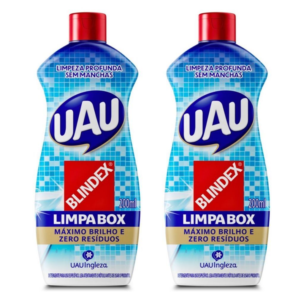 Kit 2x Limpa Box Blindex UAU Ingleza – Aprovado pela Blindex | Remove Manchas | Banheiro 200ml