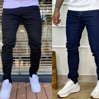 Calça masculina Jeans com Elastano Tradicional Básica para Trabalho plus size do 36 ao 56 Unidade em Oferta na Shopee