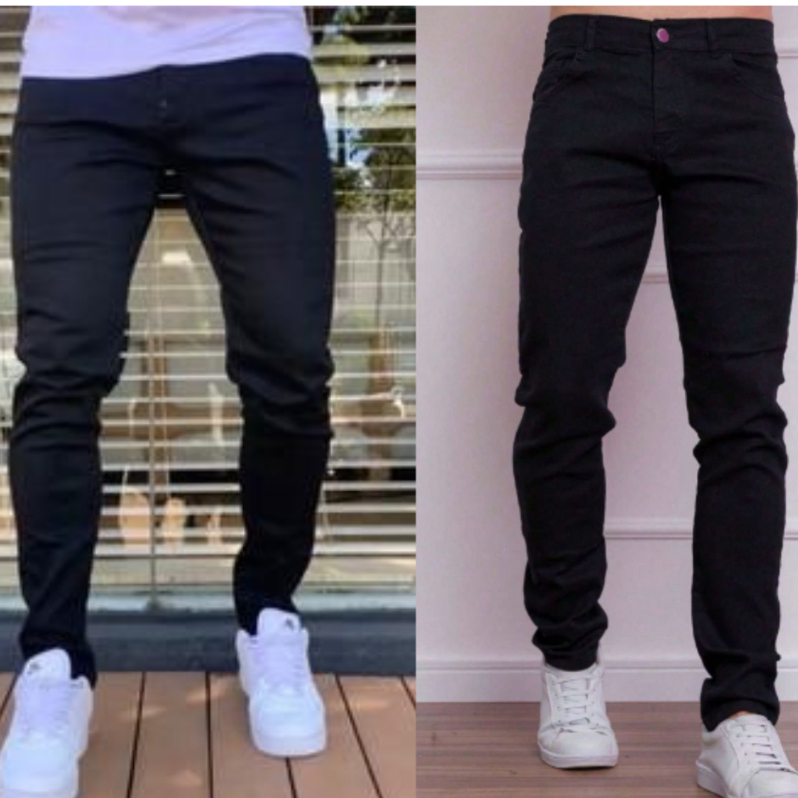 Calça Jeans Masculina Básica Tradicional  Premium Com Elastano Passeio Trabalho  Kit 2 em Oferta na Shopee
