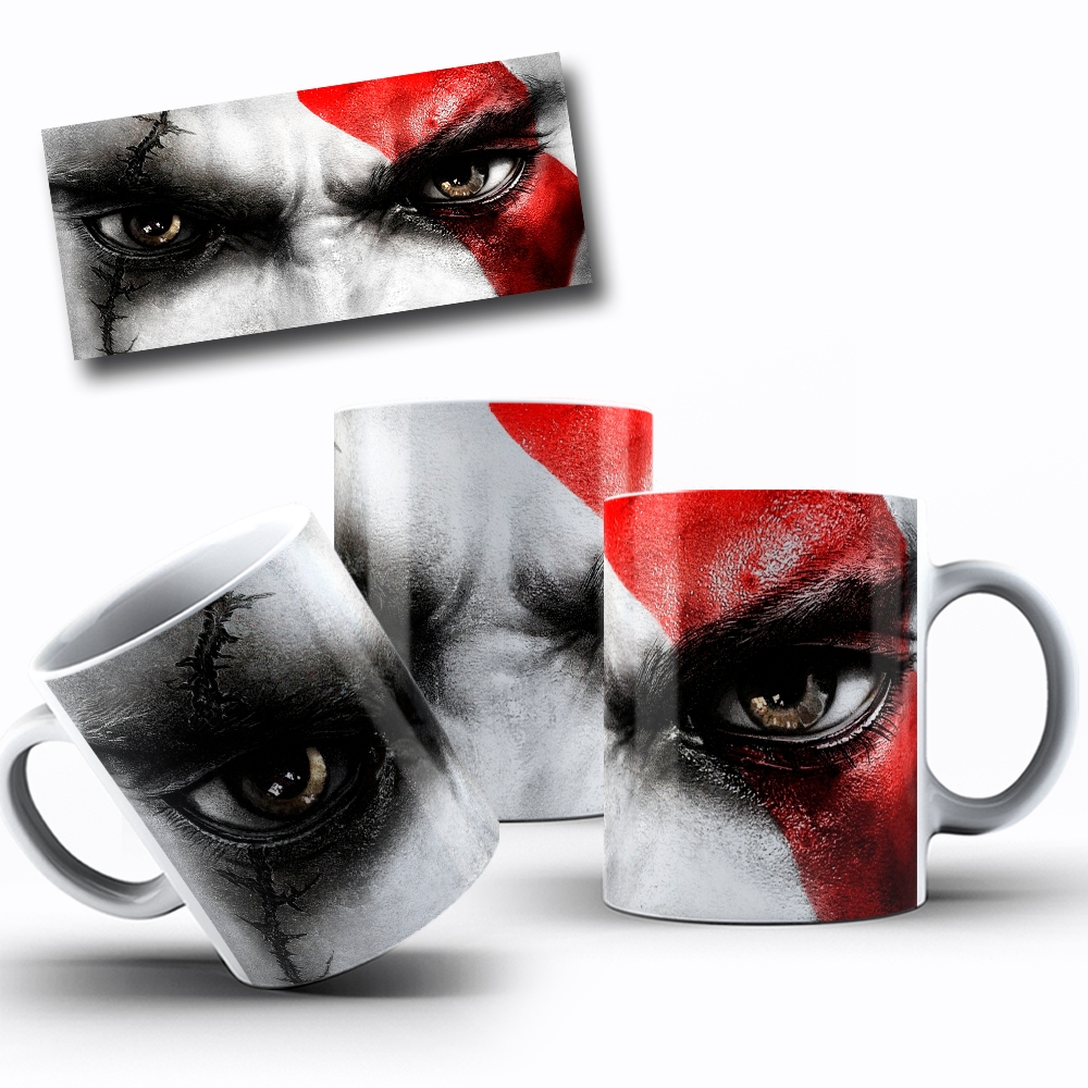 Caneca God of War Kratos Clássico Grego | Lâminas do Caos PS2 | Presente Gamer Nostalgia