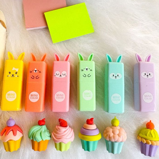 Kit Marca-Texto Coelho/ Ursinho Emoji 6 Cores | Pastel e Fluorescente | Fofo, Compacto e Funcional em Oferta na Shopee