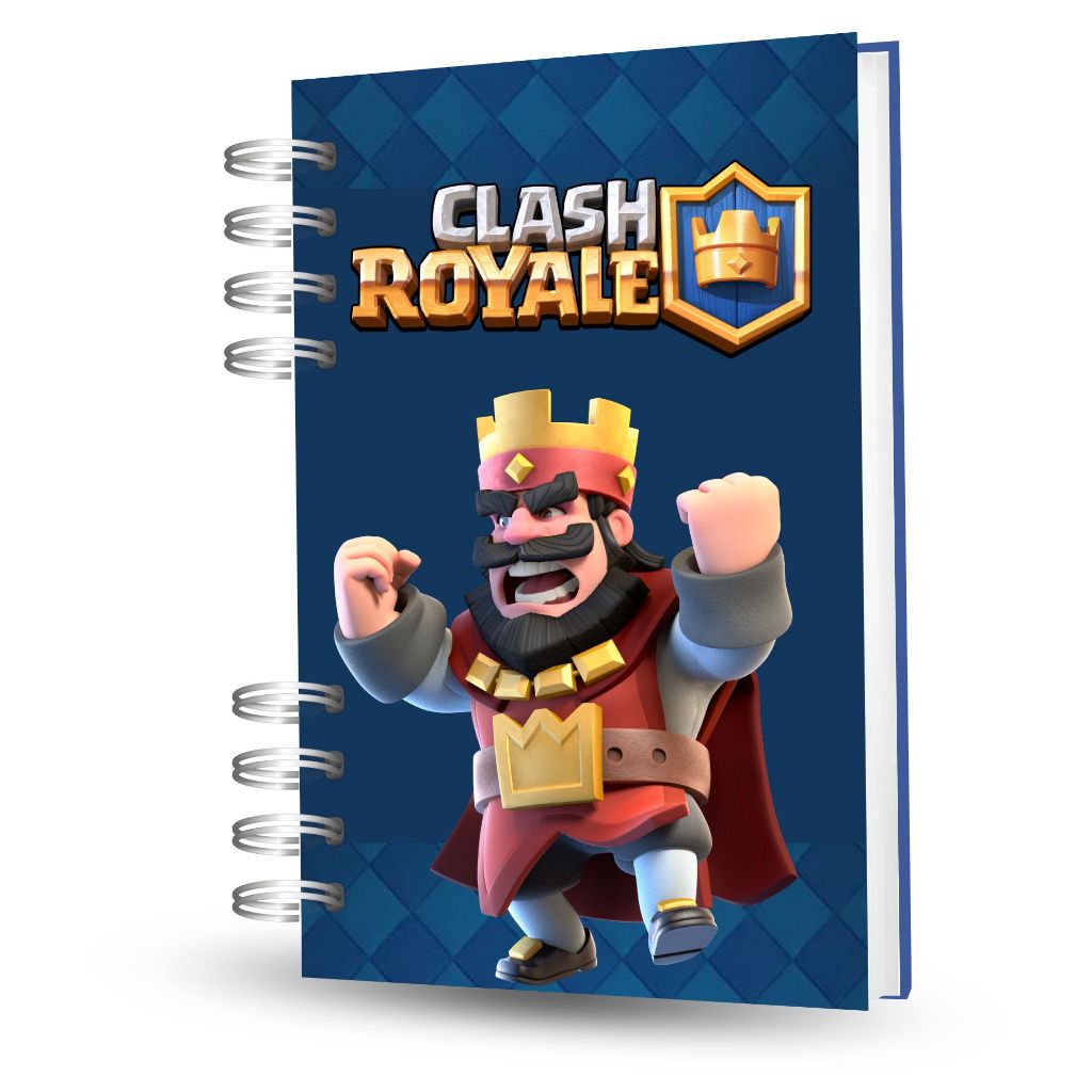 Caderno Escolar Clash Royalee – 160 Páginas | Capa Dura | 3 Modelos de Capa Personalizado