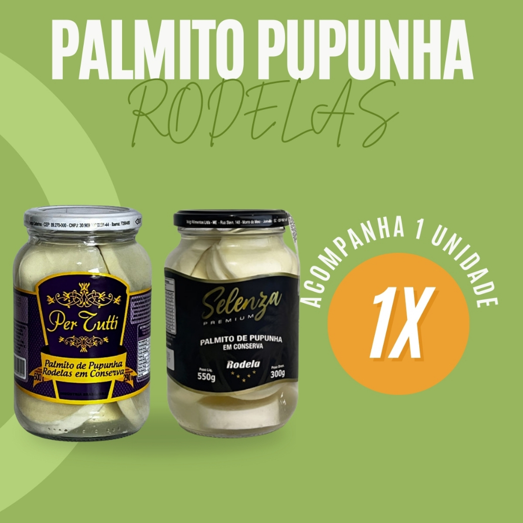 Palmito De Pupunha Em Rodela Para Saladas Em Conserva Premium 300g Selenza Per Tutti