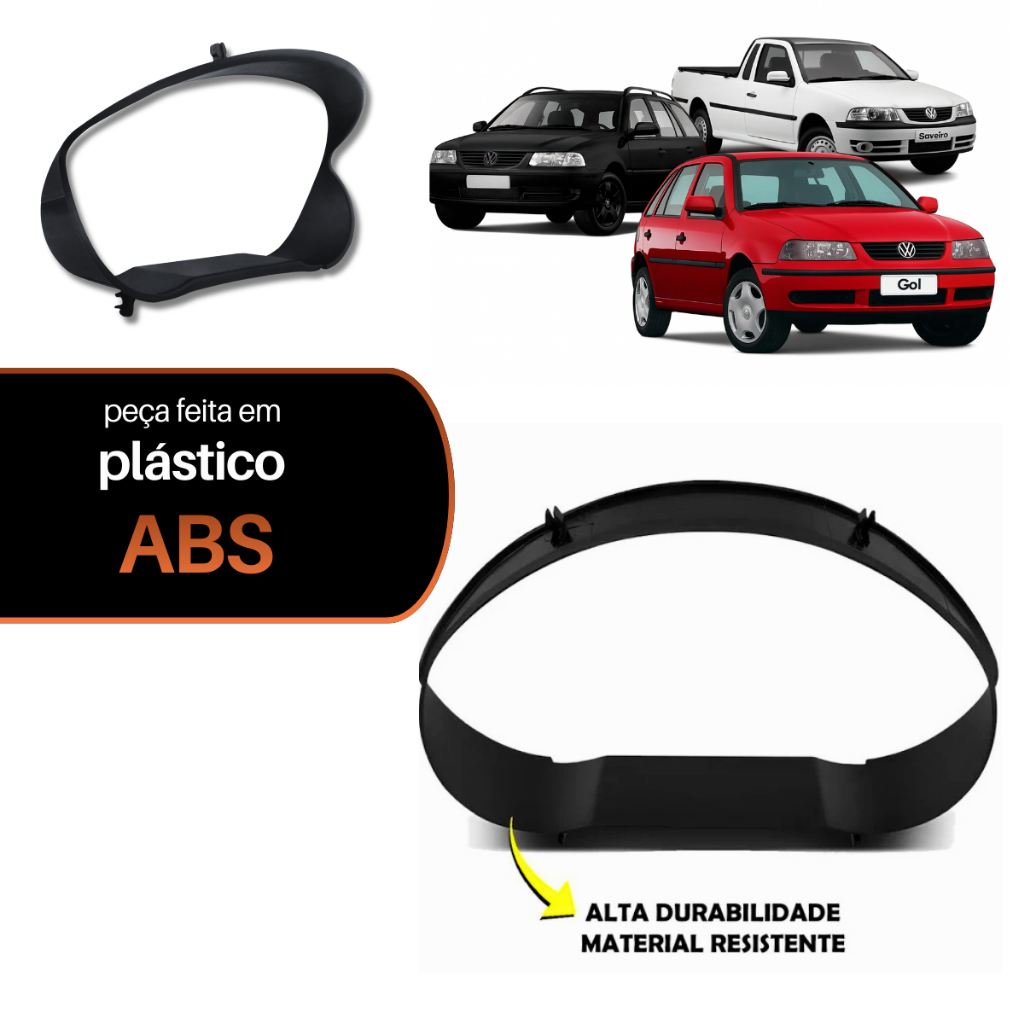 Capa Moldura do Painel do Velocímetro Compatível com VW Gol, Parati e Saveiro G3 e G4 2000 a 2005