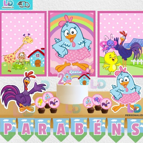 Só Um Bolinho Galinha Pintadinha Personalizado - Aniversário - mêsVersário em Oferta na Shopee