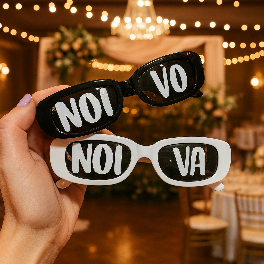 Kit 2 Óculos De Sol Retro Noivo, Noiva Casamento Festa Baile Comemoração