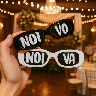 Kit 2 Óculos De Sol Retro, clássico: Noivo e Noiva | Casamento, Festa, Baile, Comemoração, pré-wedding