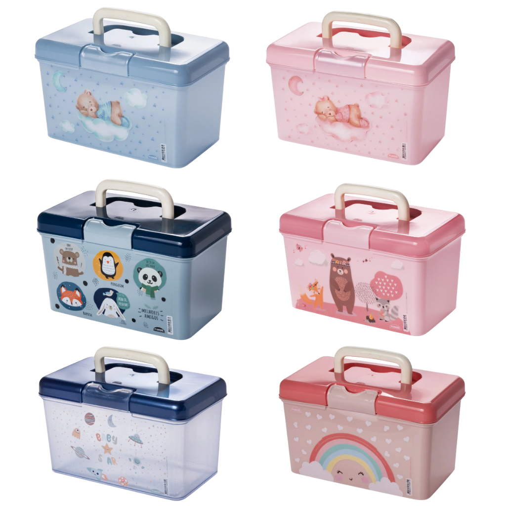 Caixa Organizadora Plasútil Farmácia 1,74 Litros Farmacinha do Bebê Maletinha para Remédios Infantil